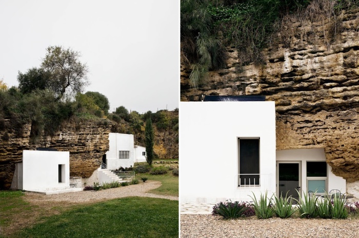 Пещеру, служившую многие века сараем для животных, превратили в стильный загородный дом (предгорье Сьерра-Морена, Испания). 