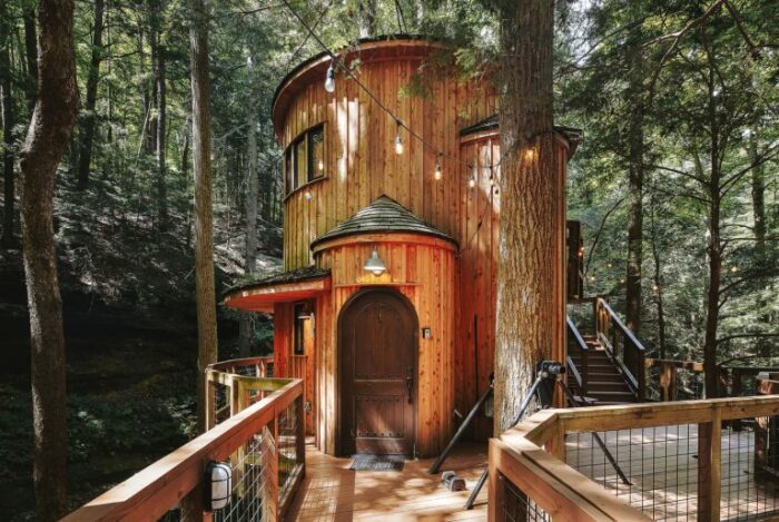 «Болиголов» – идеальный домик на дереве для романтического отдыха и полной перезагрузки (Хокинг-Хиллз, США). | Фото: lifetinyhouse.com.
