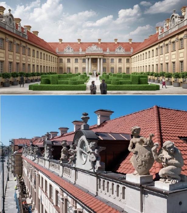 Дворец Браницких на улице Миодова, по своей роскоши и изяществу оформления, считался одним из самых эффектных примеров стиля рококо в Восточной Европе (Варшава, Польша).