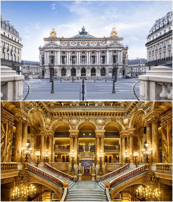  Дворец Гарнье на площади Оперы – архитектурное чудо, кричащее о грандиозности и роскоши (Париж, Франция).
