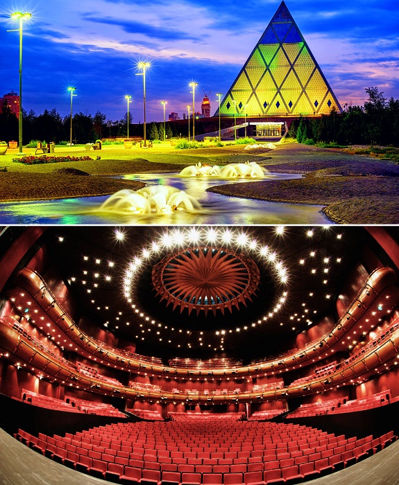Дворец мира и согласия стал главным культурным центром Астаны, где нашлось место и для современного оперного театра (Казахстан).