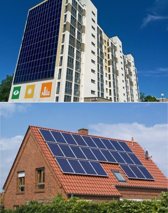 Установка достаточного количества солнечных панелей превратят дом в энергетически активный дом.
