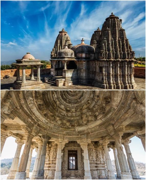 Остатки 360 храмов в разной степени сохранности можно увидеть за мощными стенами форта (Kumbhalgarh Fort, Раджастхан).