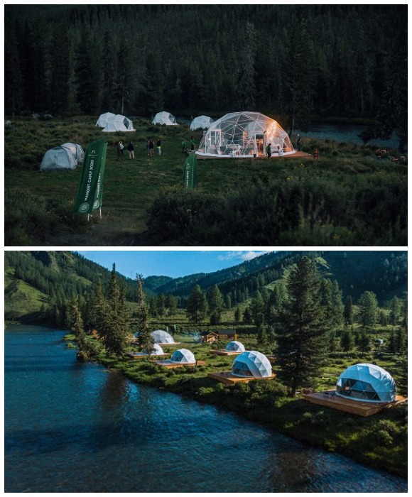 В клэмпинге Mamont Camp гостей ждет первозданная природа, оригинальные номера и комфорт (Алтай). 
