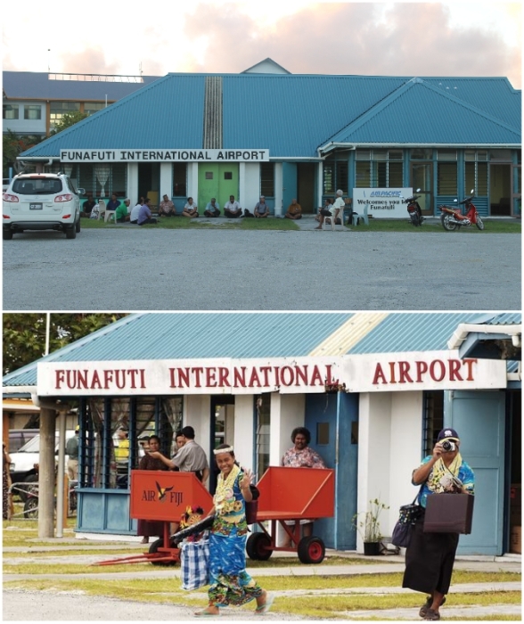 Это скромное строение является единственным в стране аэропортом (Фунафути, Тувалу).