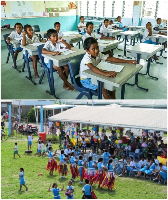 В Тувалу образование бесплатное и посещение начальной школы обязательно.