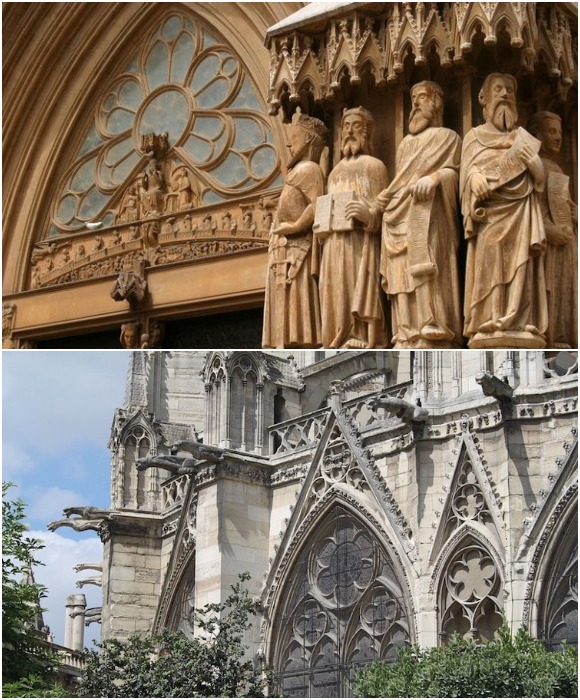Фасады готических соборов изобилуют украшениями в виде башенок, статуй, горгулий, гротескных фигур и т. д.