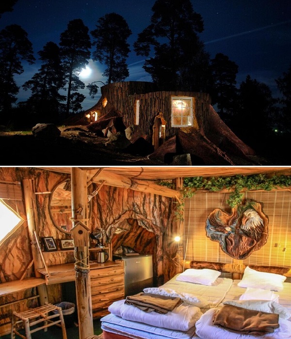 Пни также могут стать комфортным убежищем для туристов (Norrqvarn Hotell & Resort by Vänerport). Пни также могут стать комфортным убежищем для туристов (Norrqvarn Hotell & Resort by Vänerport).