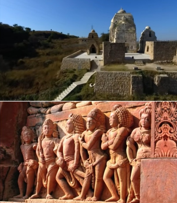 Буддийские храмы находятся рядом с индуистским комплексом Катас Радж и входят в структуру археологического памятника (Каллар Кахар, Пакистан). 