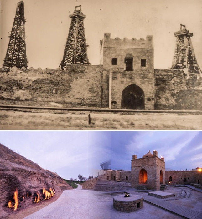 В XIX веке на территории храма установили нефтяные вышки, а в конце XX его превратили в атмосферный музей (The Temple Ateşgah, Азербайджан).