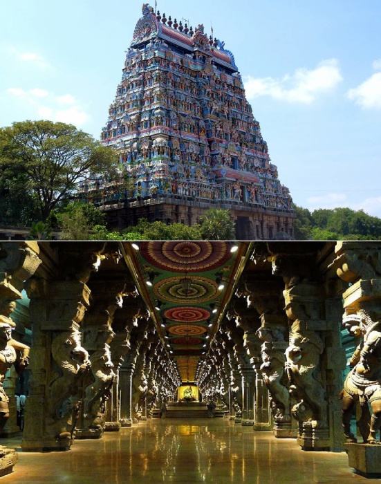 В Храме богини Минакши некоторые колонны можно использовать в качестве ксилофона (Мадурай, Индия).