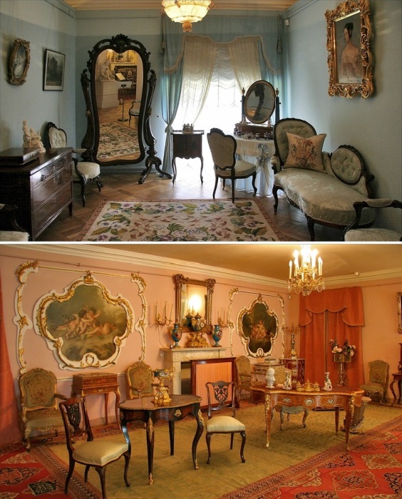 Туалетная комната и будуар светских львиц XVIII века.