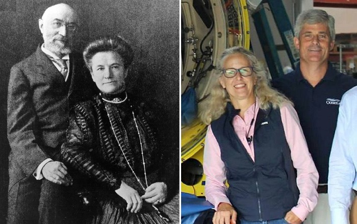 Исидор и Ида Штраус, погибшие в первый и единственный рейс «Титаника» и их праправнучка Венди с супругом Стоктоном Рашем – единственным членом экипажа пропавшего «Титана».
