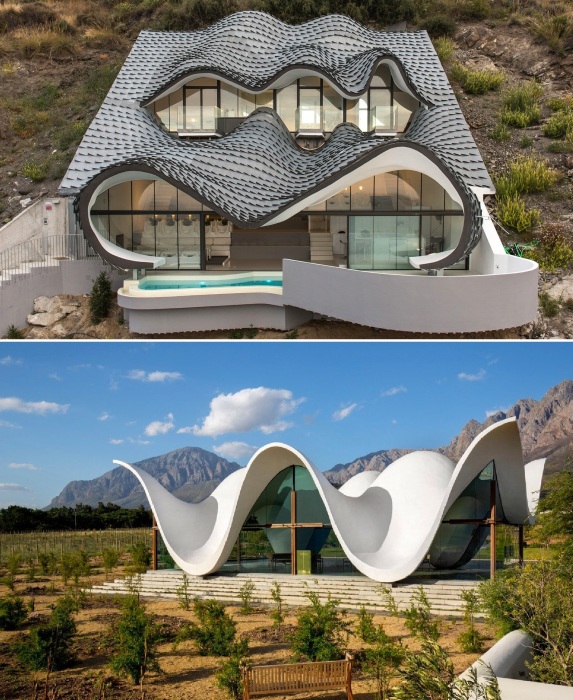 Специальный состав бетона, армированный современными материалами, помогает создавать и вовсе нереальные крыши.