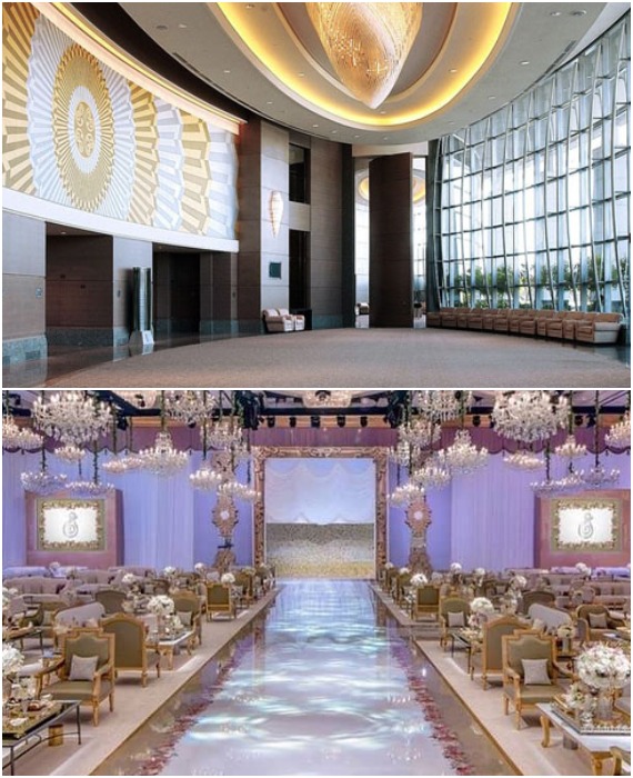 Лаундж-зона и один из ресторанов отеля Four Seasons Riyad (Kingdom Center Tower, Саудовская Аравия).
