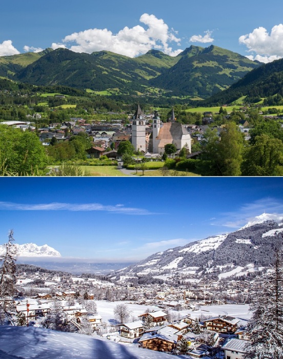 Сказочный Kitzbuhel давно уже превратился в сплошной горнолыжный курорт, куда съезжаются любители активного отдыха со всего мира (Тироль, Австрия). 