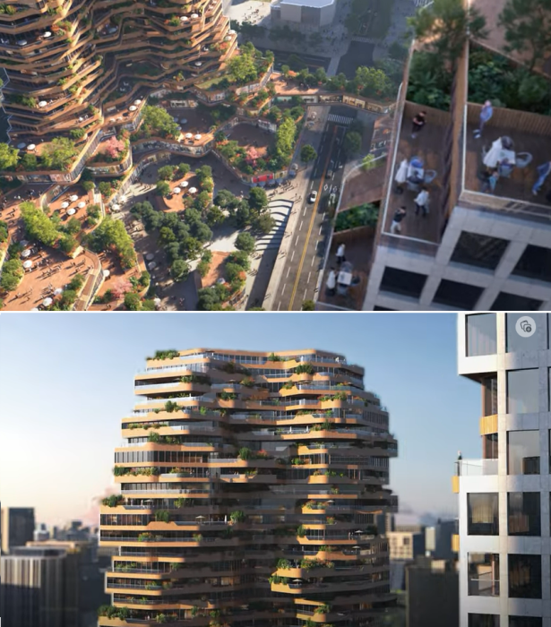 Балконы превратятся в благоухающие сады, которые спрячут и от жары, и от любопытных глаз соседей (концепт Oasis Towers).