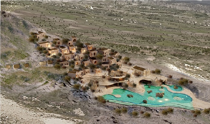 В Турции старую заброшенную каменоломню решили превратить в роскошный СПА-отель (концепт GAD Cappadocia Hotel & Spa). | Фото: worldarchitecture.org.