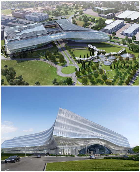 Технопарк станет не только производственной площадкой, но и научной лабораторией, офисным пространством и творческой мастерской (концепт Zaha Hadid Architects, Сколково). 