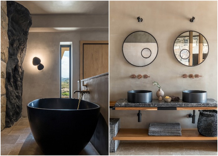 Стильный дизайн ванной комнаты придется по душе даже самым избалованным роскошью гостям (Acro Suites, остров Крит)