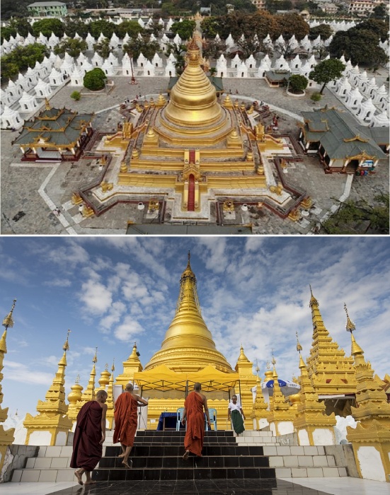 Пророчество Будды сбылось в город Мандалай и главный его храм съезжаются буддисты со всего мира (Kuthodaw Pagoda, Мандалай).