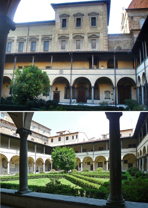 Лаврентийская библиотека была построена на фундаменте старинного монастыря и предназначалась для размещения коллекции книг и документов семьи Медичи (Флоренция, Италия).