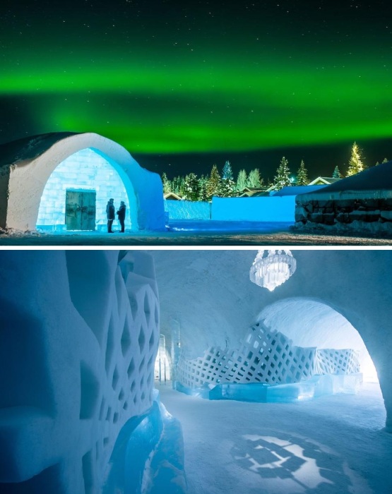 Icehotel – это то место, где можно спать среди снега и льда с комфортом (Швеция). 