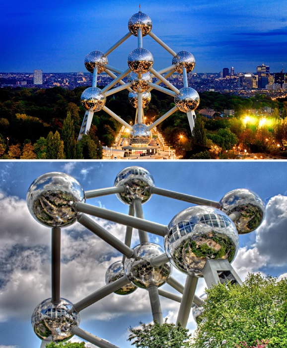 Atomium – впечатляющий символ атомного века (Брюссель).