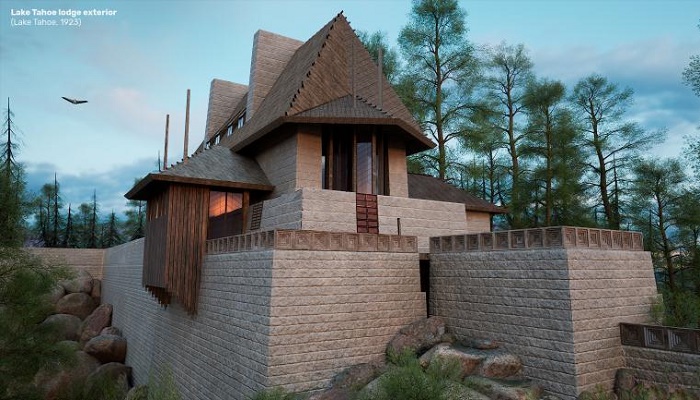 Дизайн Lake Tahoe Lodge был принят как фантазия на тему утопического поселения, в котором явно просматривалась одухотворенная ода архитектуре и природе (3D-рендеринг NeoMam Studios). | Фото: mymodernmet.com.