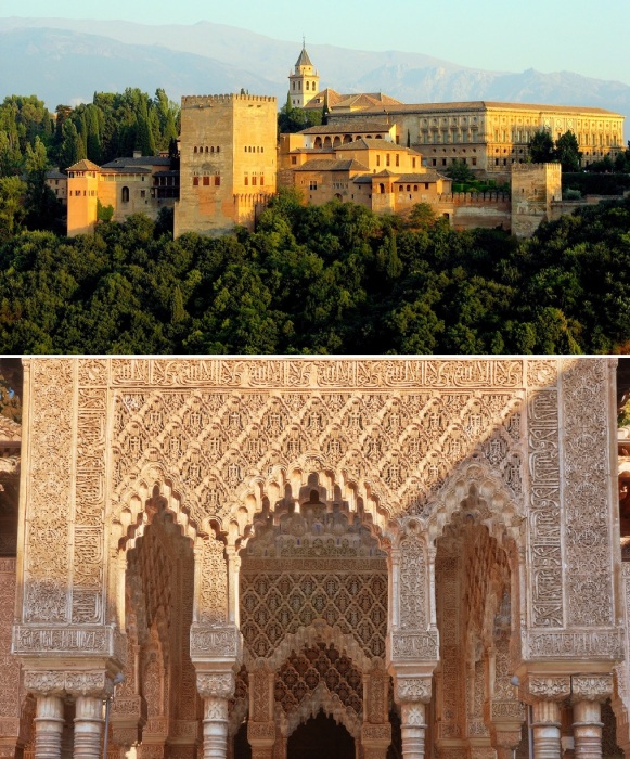Дворец Альгамбра – первый архитектурный объект Испании, построенный в потрясающем воображение западного человека мавританском стиле.