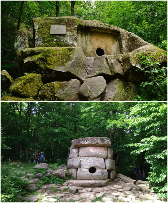Дольмены Кавказа — древнейшие гробницы, созданные из крупных каменных блоков, плотно подогнанных друг к другу.