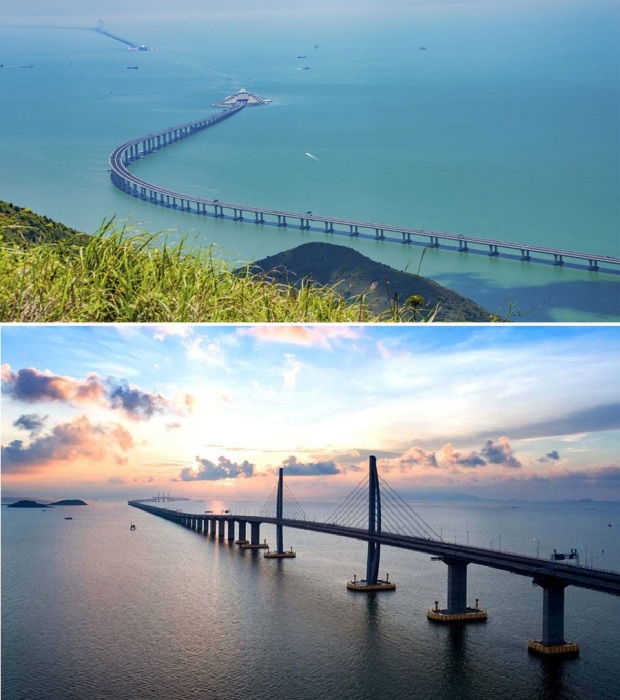 Мост Гонконг-Чжухай-Макао – крупный инфраструктурный проект, который обошелся в 20 млрд долларов (Китай). 