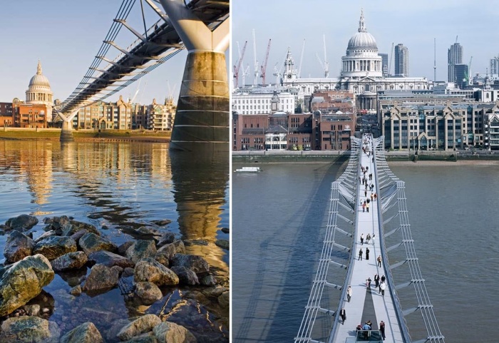 London Millennium Footbridge – 325-метровая пешеходная переправа, которую закрыли на ремонт через 2 дня после торжественного открытия (Великобритания).