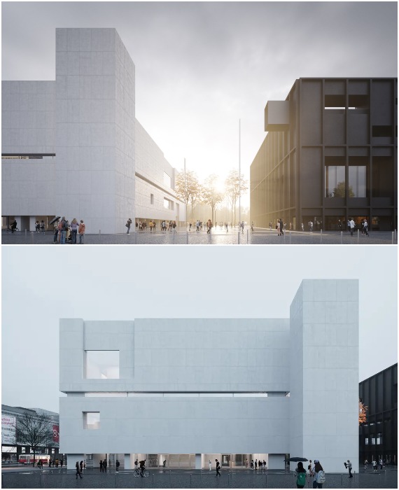 Новый музейный комплекс состоит из двух масштабных зданий белого и черного цветов (Варшава, Польша).