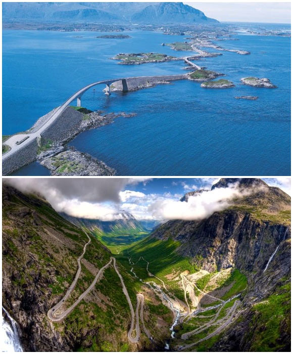 Путешествие на автомобиле по туристическим маршрутам Норвегии само по себе захватывающее приключение (Норвегия).