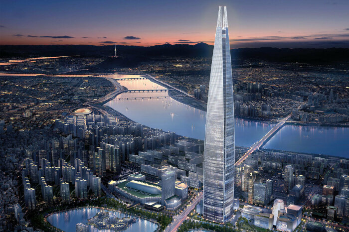 Небоскреб Lotte World Tower — самое высокое здание Южной Кореи и пятое в мире. | Фото: pinterest.com. 