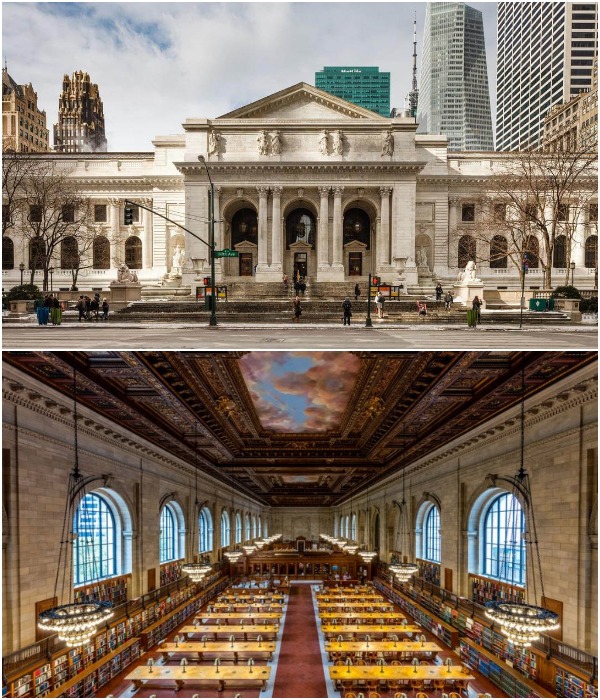 Здание Стивена А. Шварцмана, известное как Нью-Йоркская публичная библиотека (главное отделение), является одной из главных достопримечательностей города (США).
