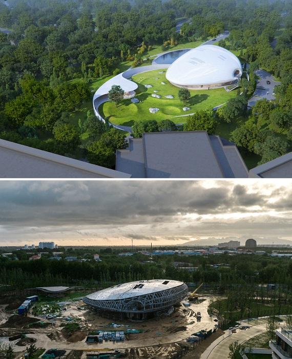 Вдохновленные формой облаков и их легкостью, специалисты MAD Architects разработали новый культурный объект Aranya Cloud Centre (Циньхуандао, Китай). 