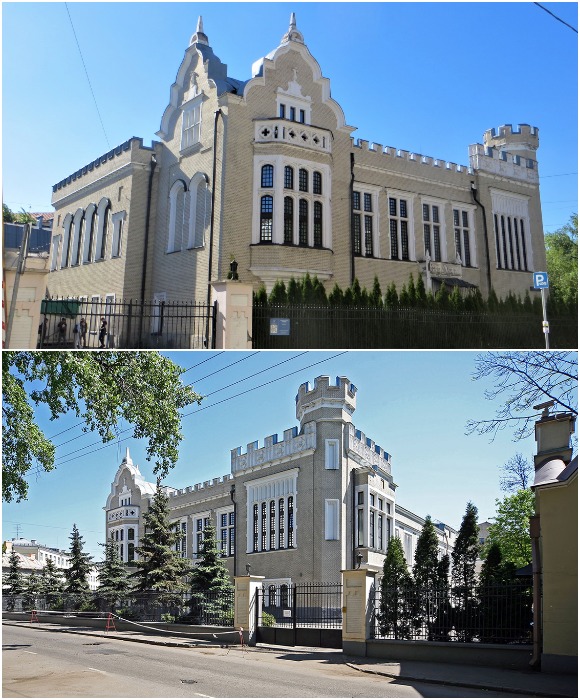В 1900 г. по заказу барона Андреаса Кнопа был построен впечатляющий особняк, спроектированный Карлом Трейманом (Колпачный пер., дом № 5).