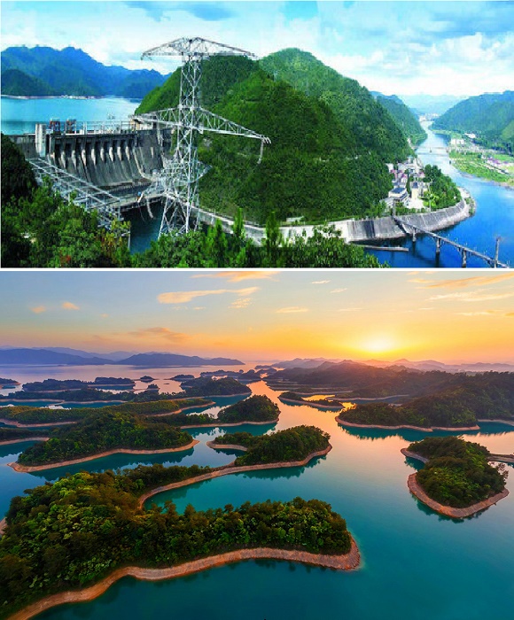 В 1959 году город Shi Chen и прилегающая территория были преднамеренно затоплены во время запуска Синьаньской плотины и гидроэлектростанции (Китай). 