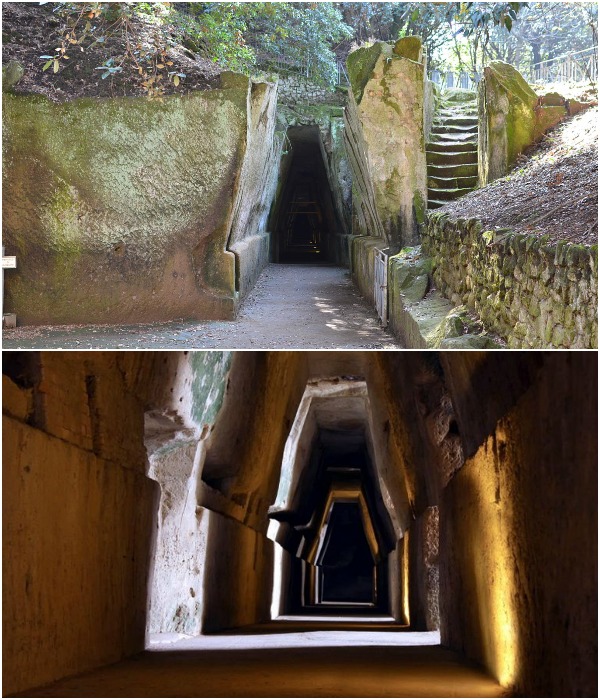 Именно у входа в пещеру поджидала Кумейская Сивилла, которая являлась проводником между миром живых и преисподней (Пещера Сивиллы, Италия).