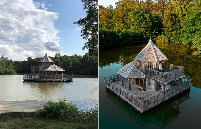 Плавучий домик на дереве в спа-отеле Elaho Spa Cabin (Франция).