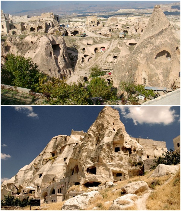 Рукотворные пещеры, уходящие глубоко в скалы, были убежищем для десятков тысяч людей в разные периоды истории и по разным причинам (Каппадокия, Турция).