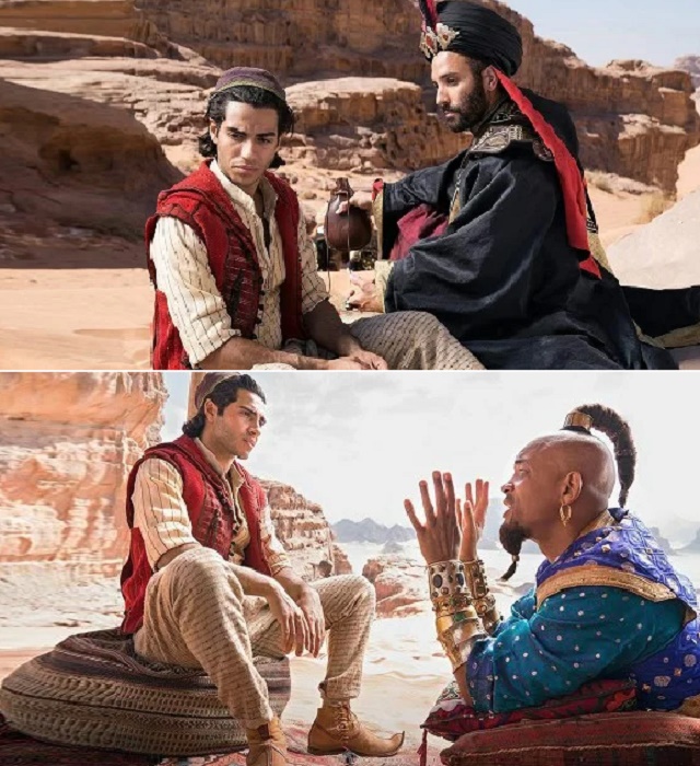  Ремейк «Алладина» в 2019 г. снимался среди песчаных гор и красных песков пустыни Wadi Rum (Иордания). 