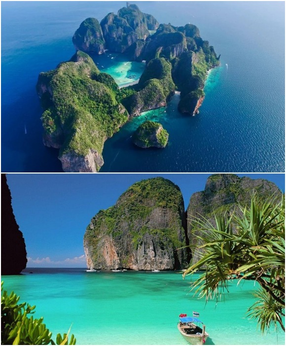 Райские острова Пхи-Пхи стали знамениты не столько благодаря удивительной природе, сколько режиссеру Дэнни Бойлу, решившему снять здесь приключенческую драму «Пляж» (Phi Phi, Таиланд).
