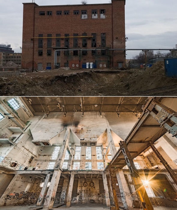 После остановки ТЭЦ ее здание представляло собой удручающее зрелище (Юрковичская ТЭЦ, Братислава).
