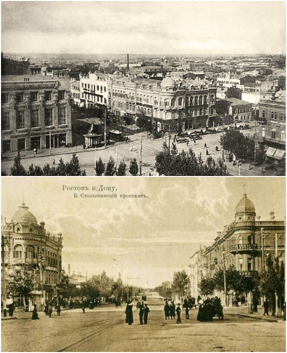 Ростов-на-Дону еще в начале прошлого века мог похвастаться впечатляющей центральной частью (исторические фотоснимки). 