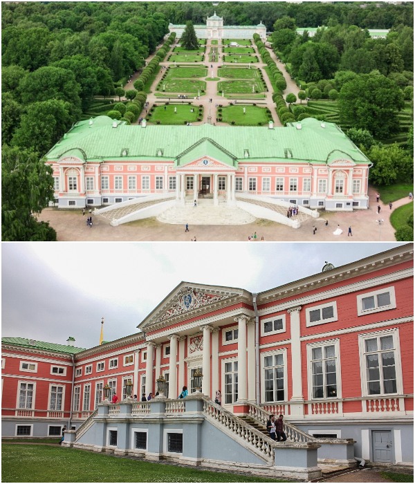 Вот такой размах получило строительство усадебных комплексов в Москве в XVIII веке (Усадьба Кусково). 