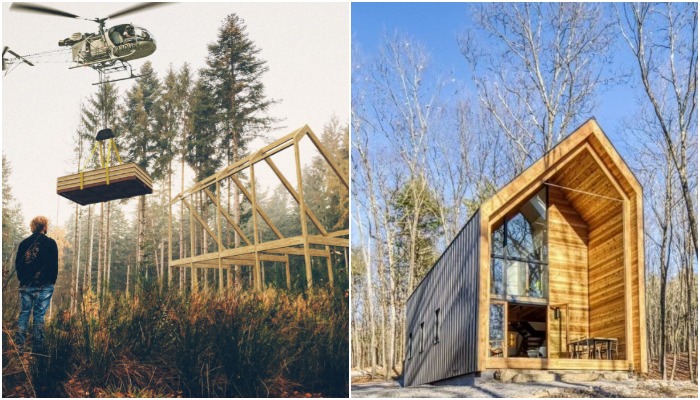 Канадская компания Backcountry Hut Company разработала современную модель комфортного быстровозводимого дома, который можно собрать всего за 10 дней (Catskills Cabin, Кэтскилл). 