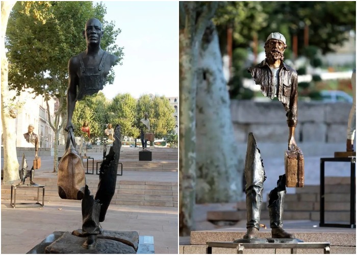 Сюрреалистичная серия скульптур «Путешественники» от креативного художника Бруно Каталано.